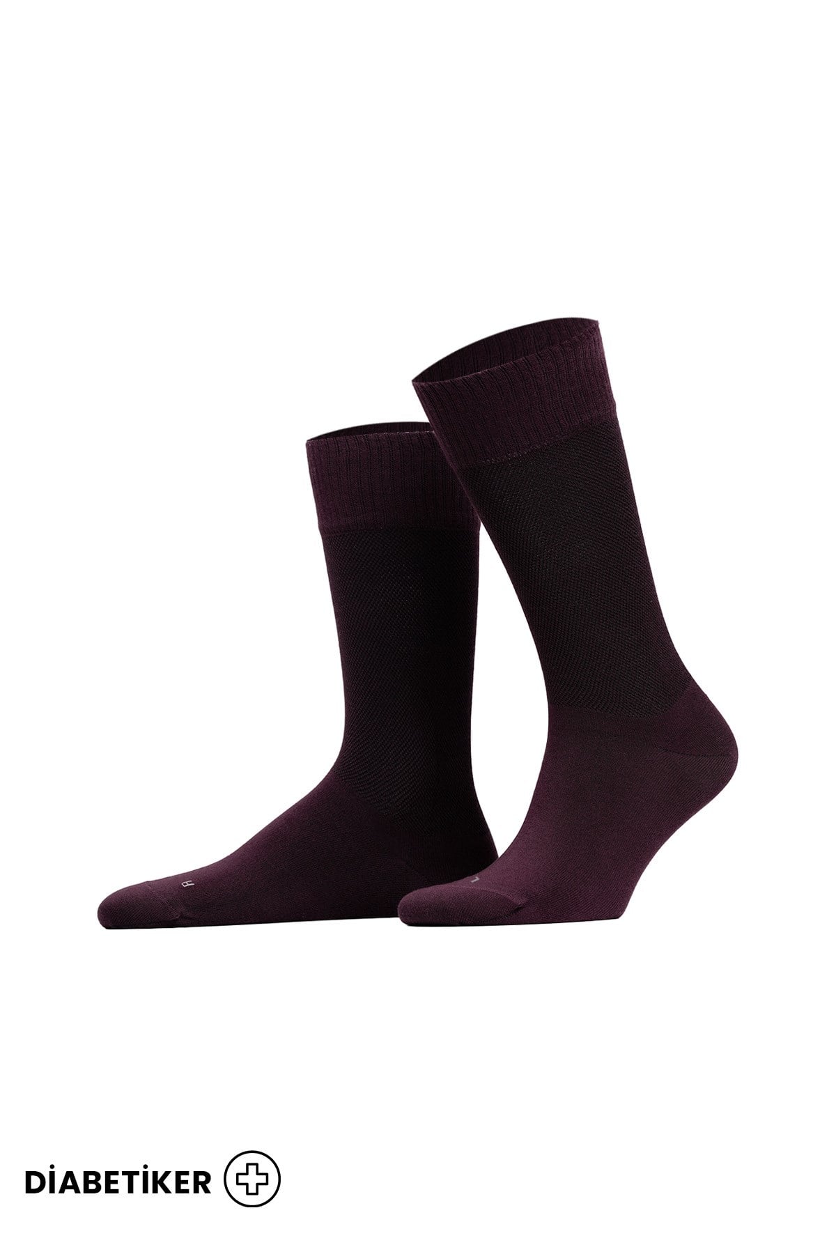 Unisex Diyabetik Bambu Soket Çorap Mor