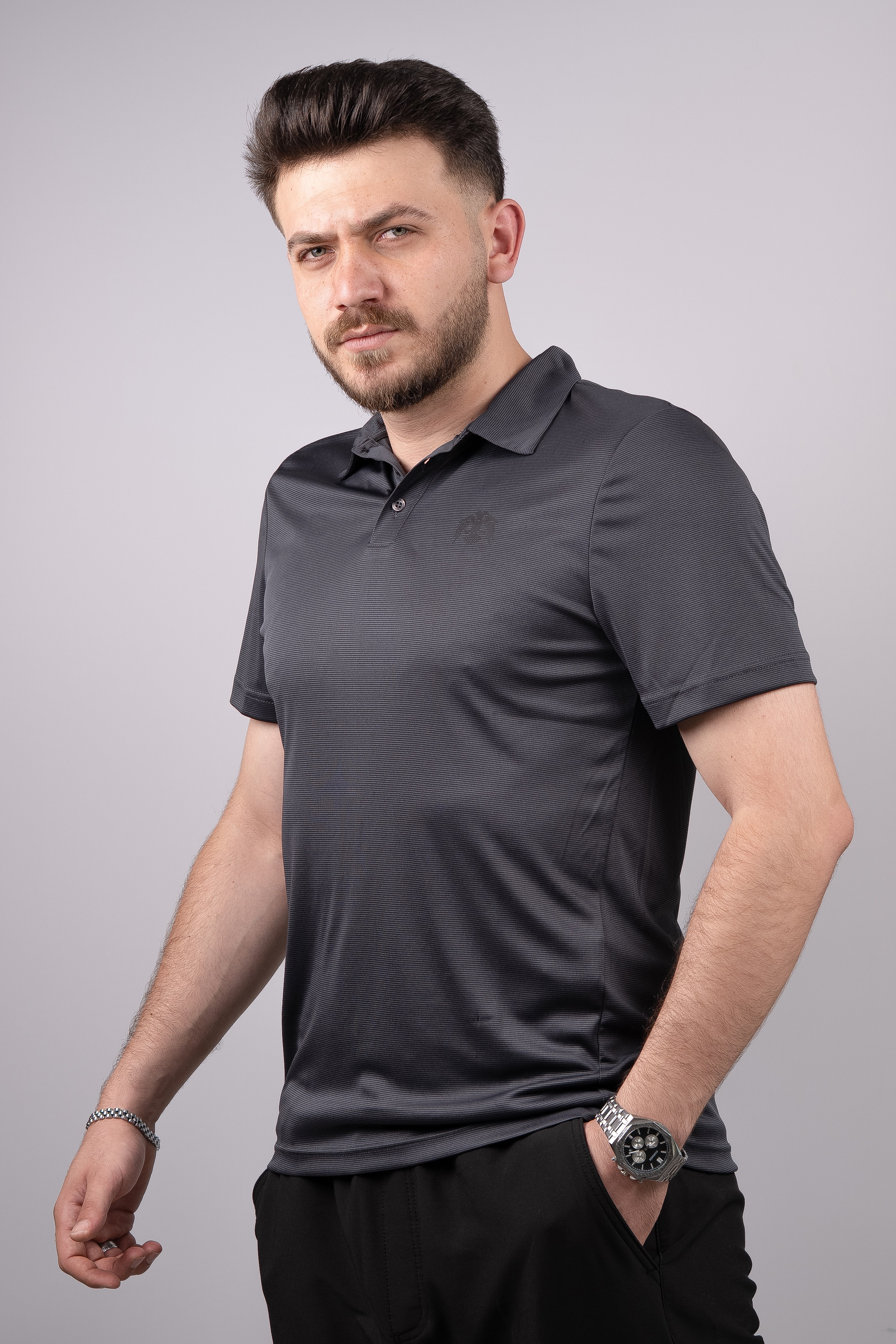 Huğlu Outdoor Huglu Outdoor Polo Yaka Gri T-Shirt