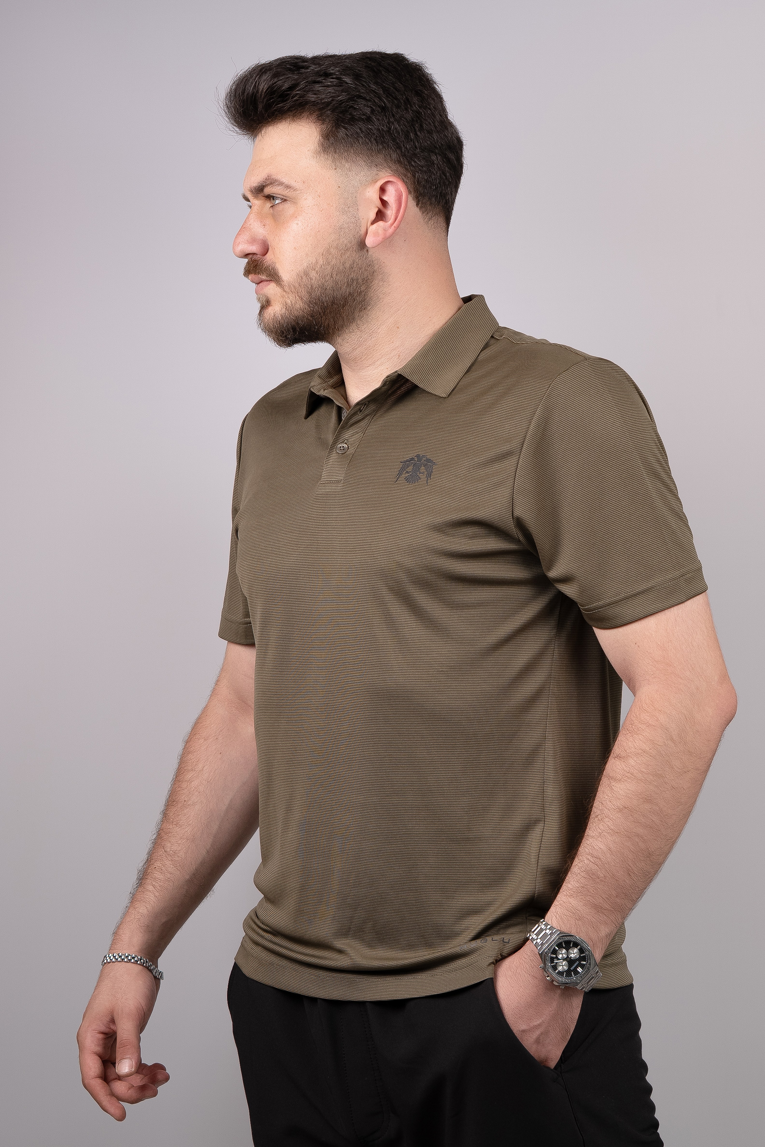 Huğlu Outdoor Huğlu Outdoor Polo Yaka Haki T-Shirt