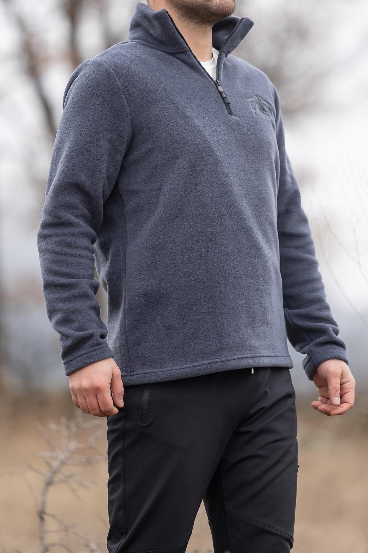 hugluoutdoorFüme Polar Sweatshirt Kartal Nakışlı 