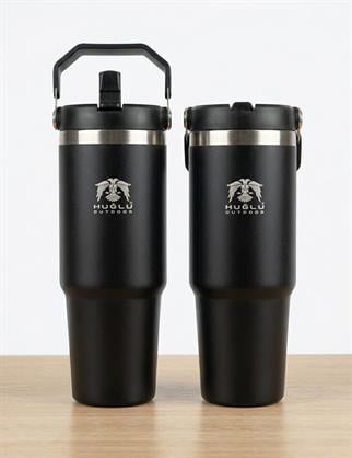 Huğlu OutdoorHUĞLU ÇELİK TERMOS 900 ML PİPETLİ SİYAH