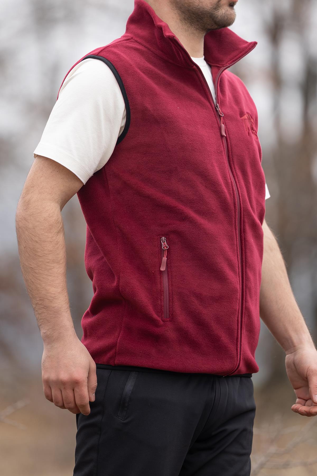 hugluoutdoorBordo Polar Yelek Kartal Nakışlı 