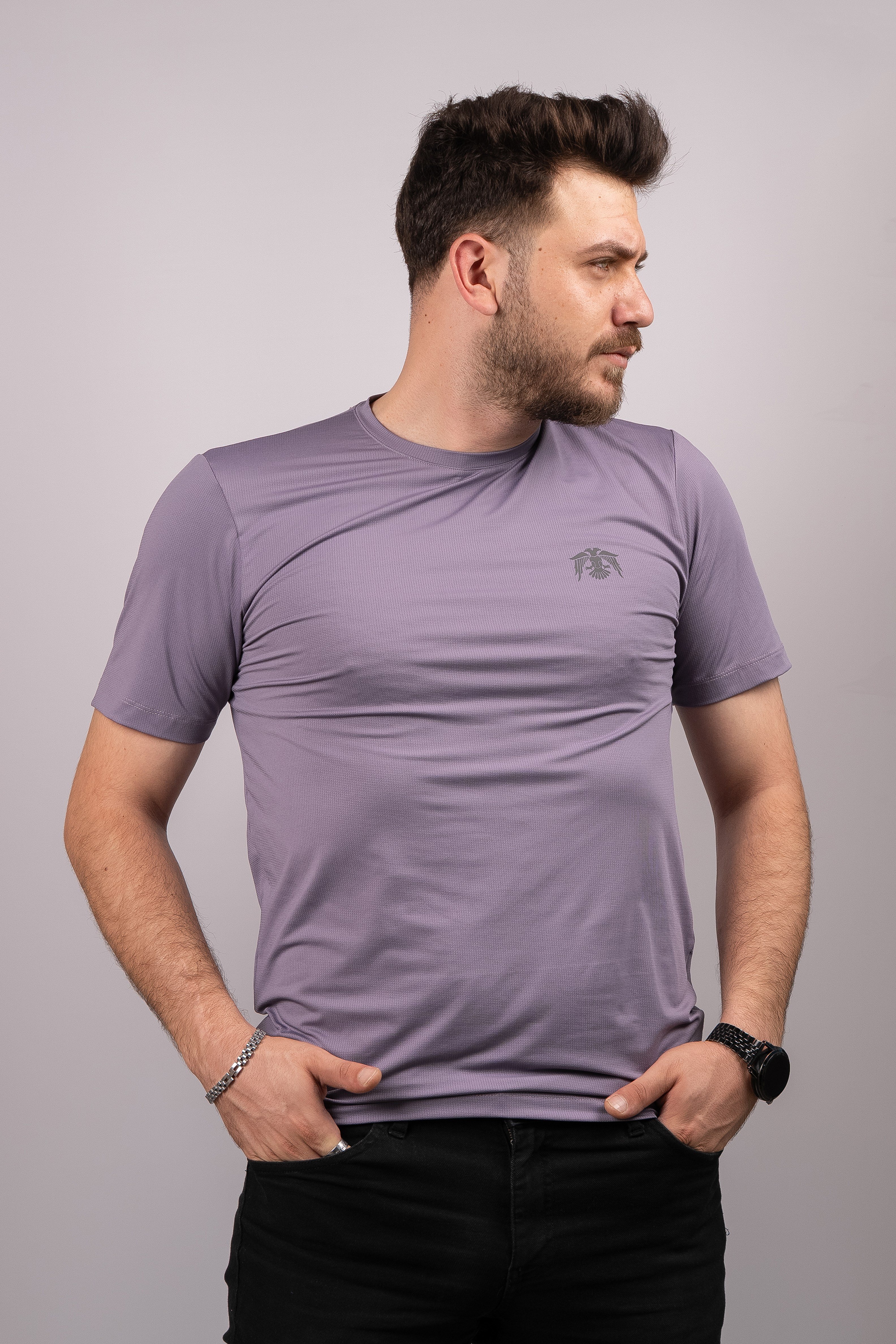 Huğlu Outdoor Suprem T-Shirt Lila Sıfır Yaka