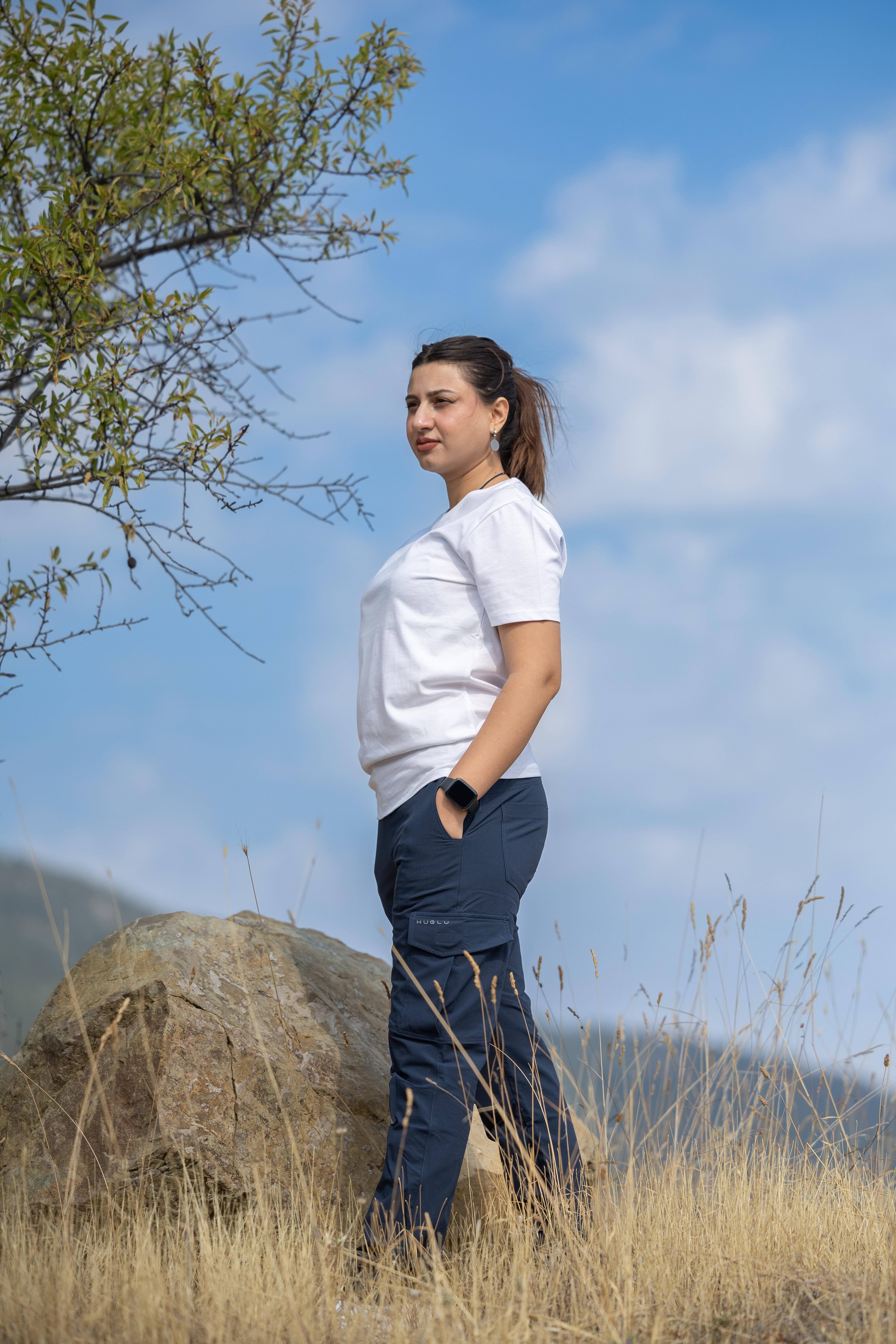 Huğlu OutdoorFit Kalıp Baskısız Beyaz T-shirt