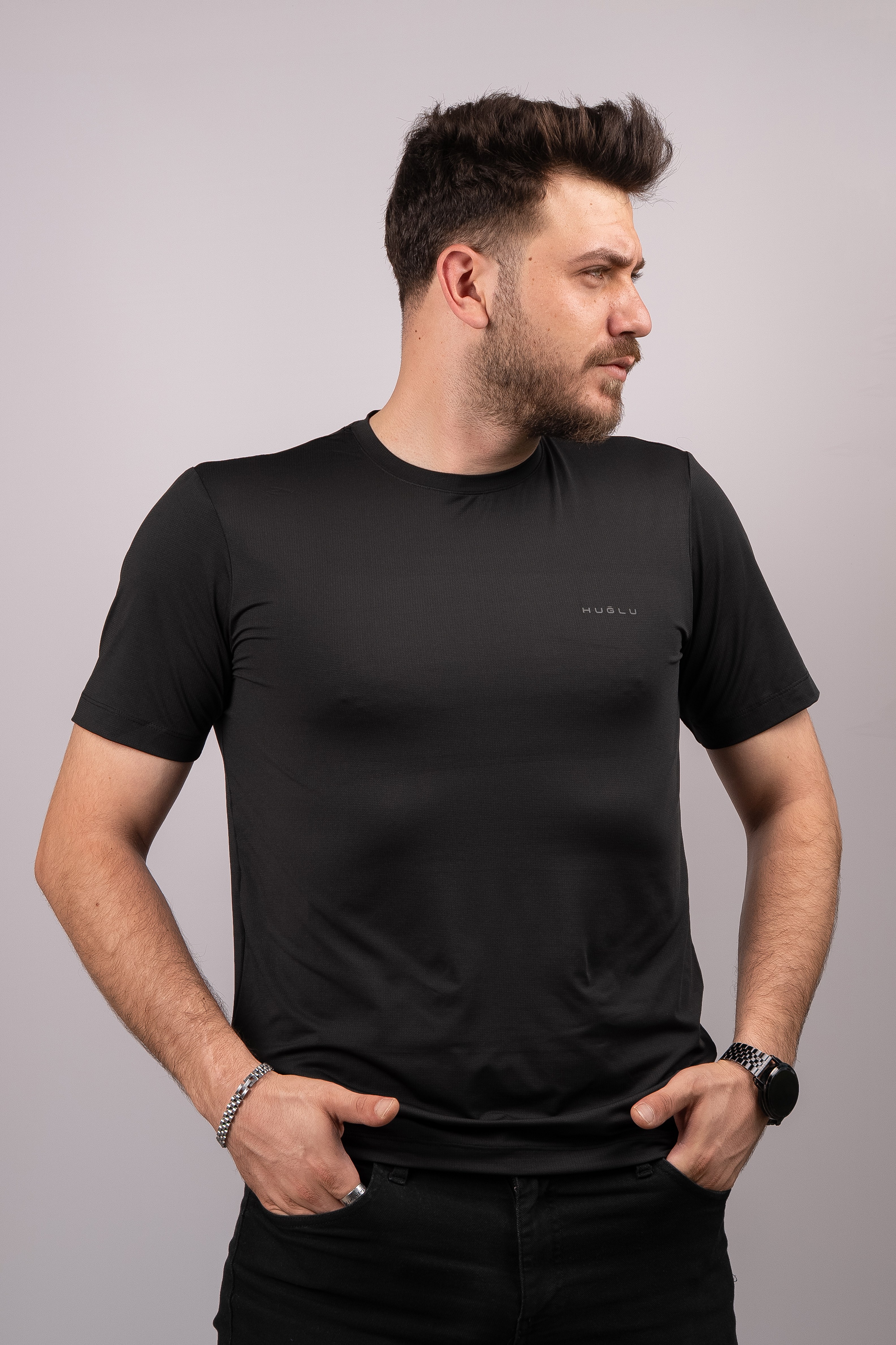 Huğlu Outdoor Mesh Suprem Siyah T-Shirt