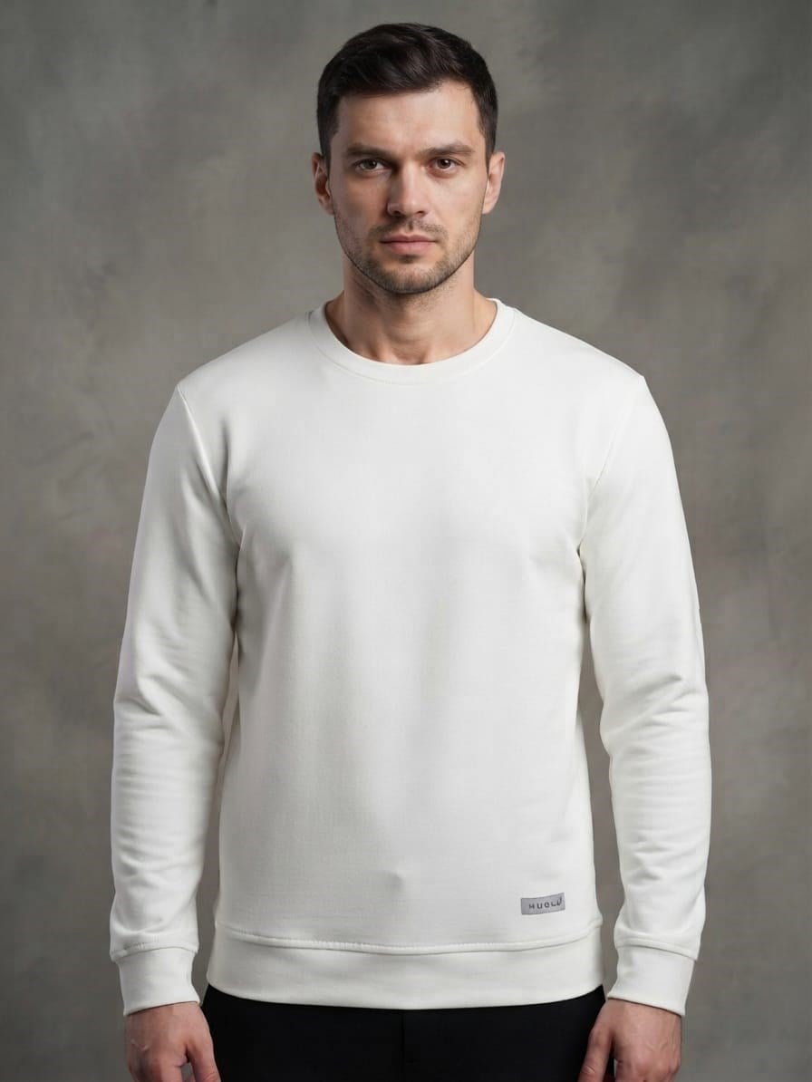 Huğlu OutdoorBEYAZ MODAL KUMAŞ BASİC SWEATSHİRT 