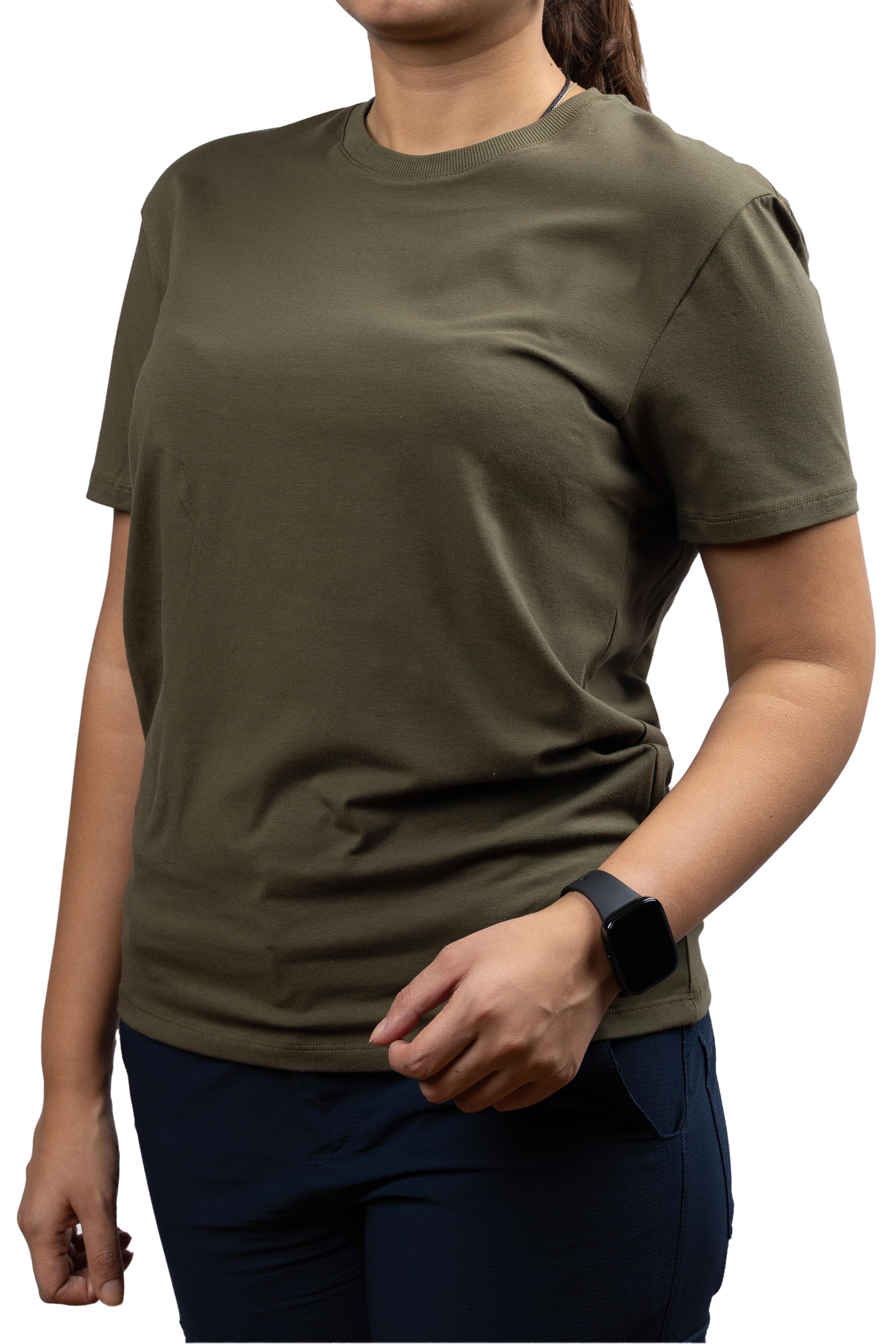 Huğlu OutdoorFit Kalıp Baskısız Haki T-shirt