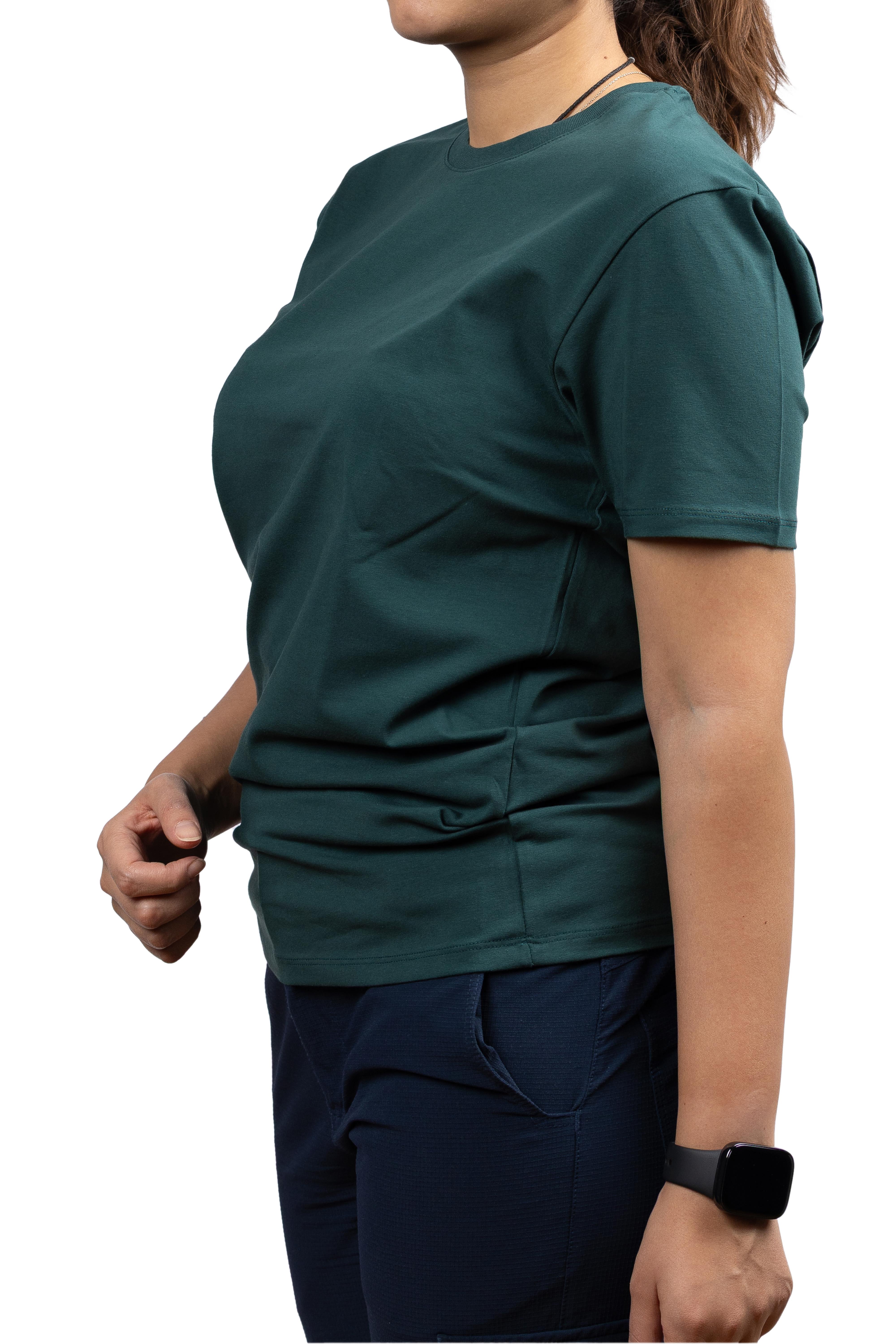 Huğlu OutdoorFit Kalıp Baskısız Petrol Yeşili T-shirt