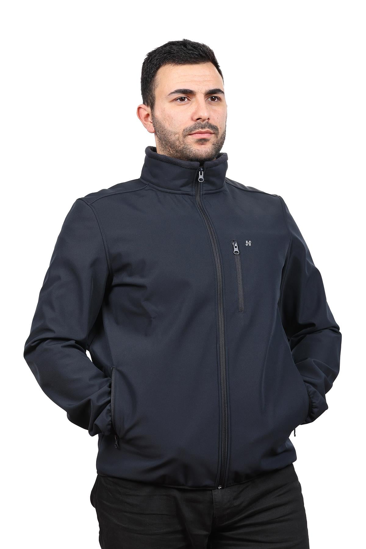 hugluoutdoorLacivert Softshell Dikyaka Mont 
