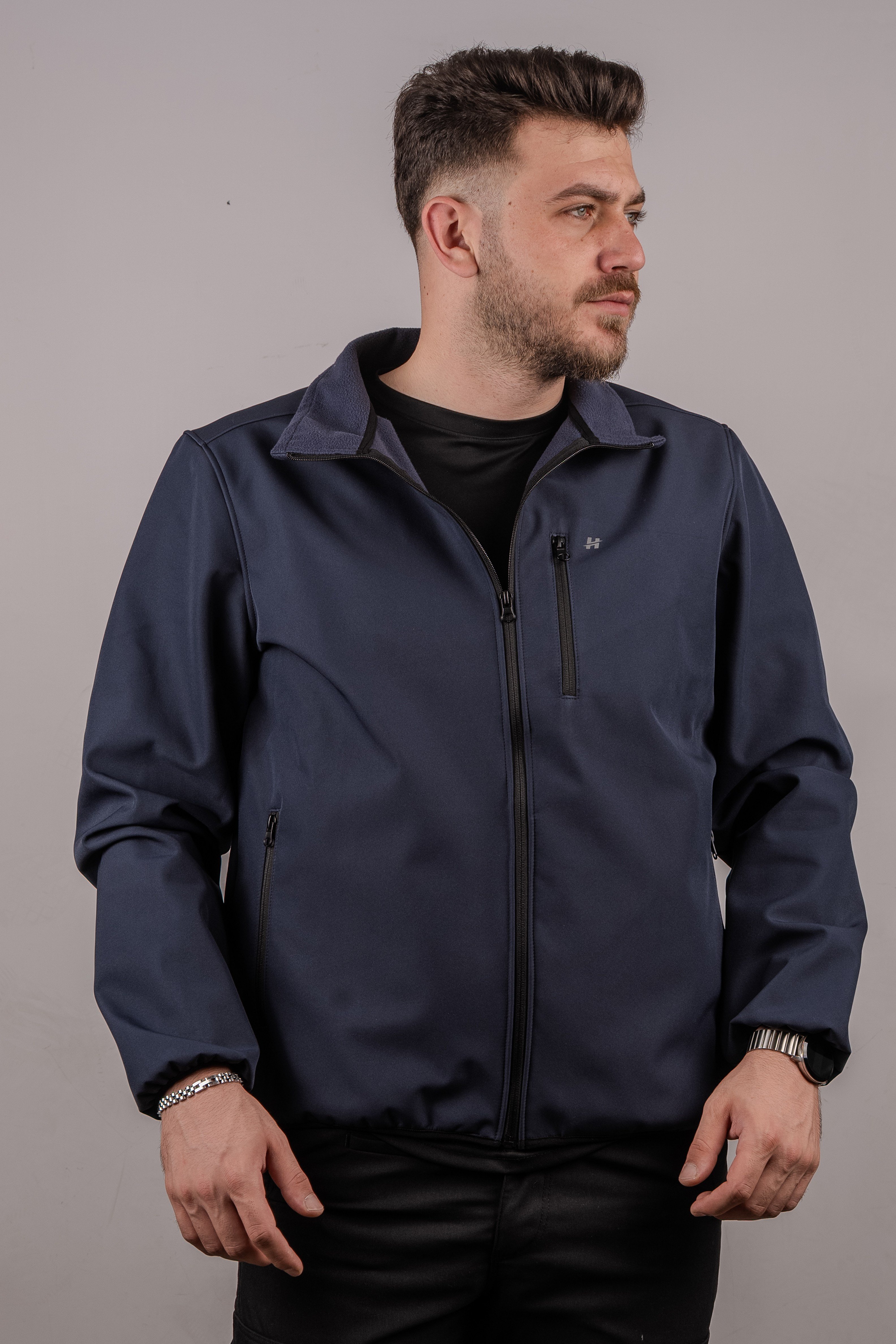 Huğlu Outdoor Lacivert Softshell Dikyaka Mont 