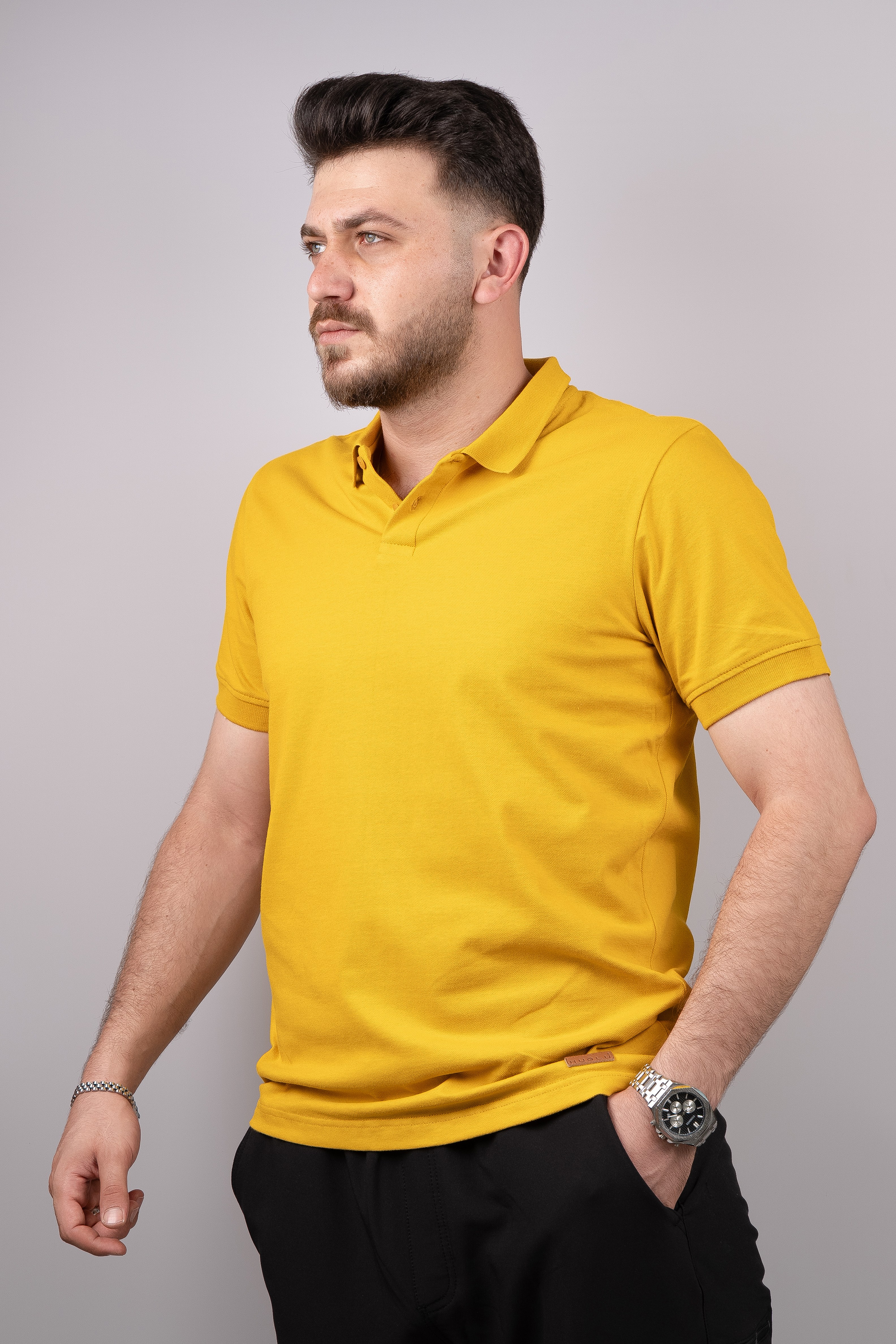 Huğlu Outdoor Polo Yaka T-Shirt Hardal Sarısı