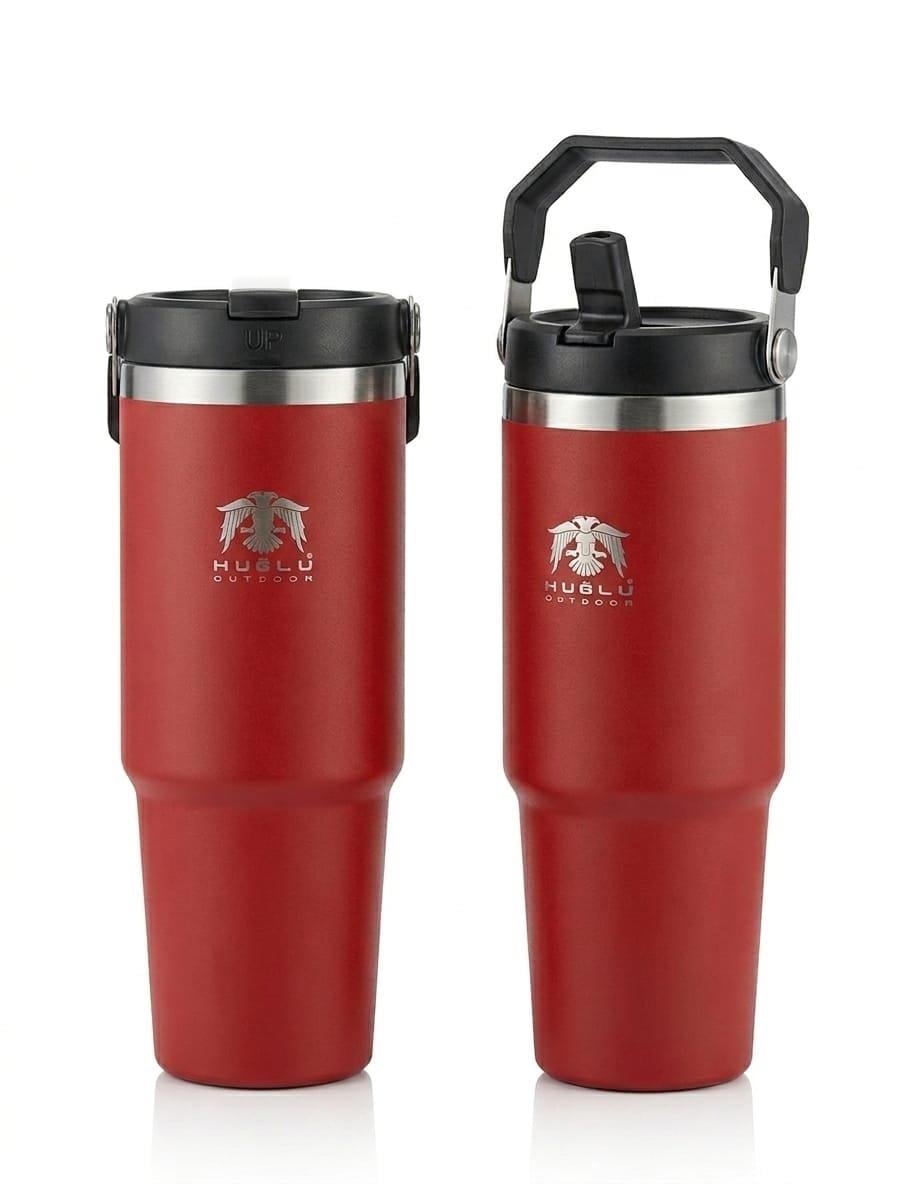 Huğlu OutdoorHUĞLU 7177 ÇELİK TERMOS 900 ML PİPETLİ KIRMIZI