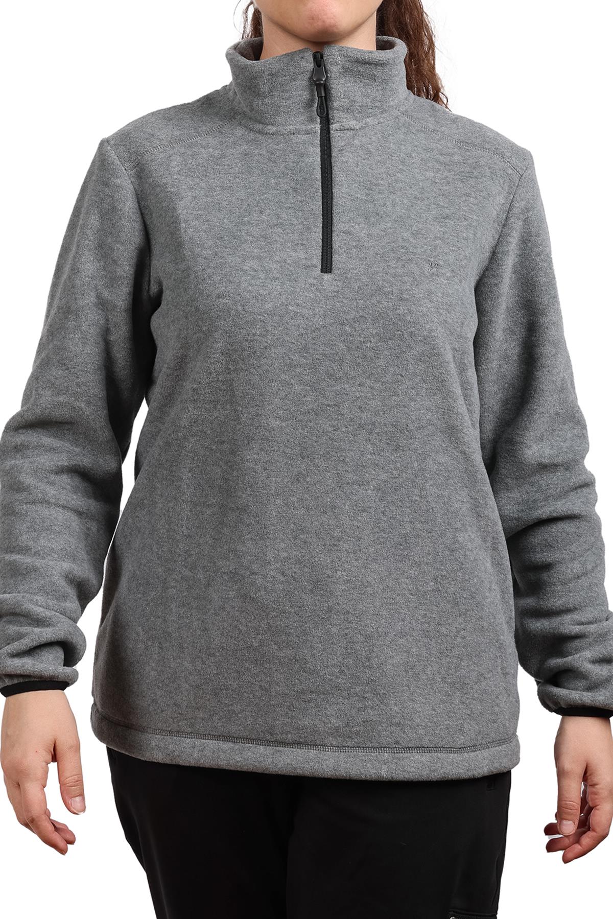 hugluoutdoorMelanj Gri Bayan Polar Sweatshirt
