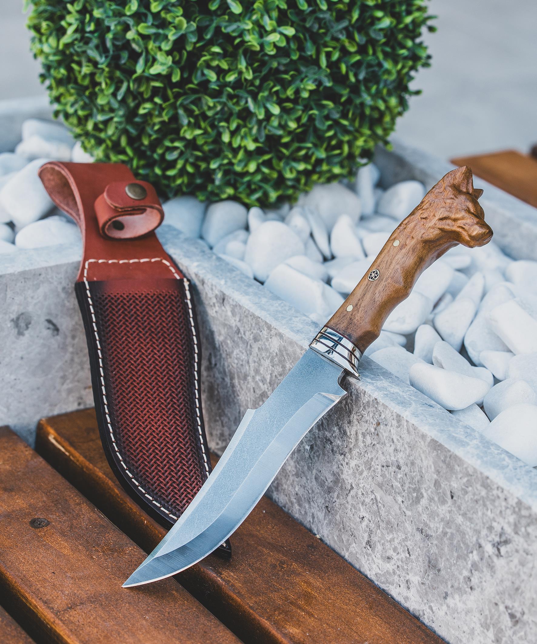hugluoutdoorKurt Başlıklı Ergonomik Kabzalı Özel Yapım Bıçak