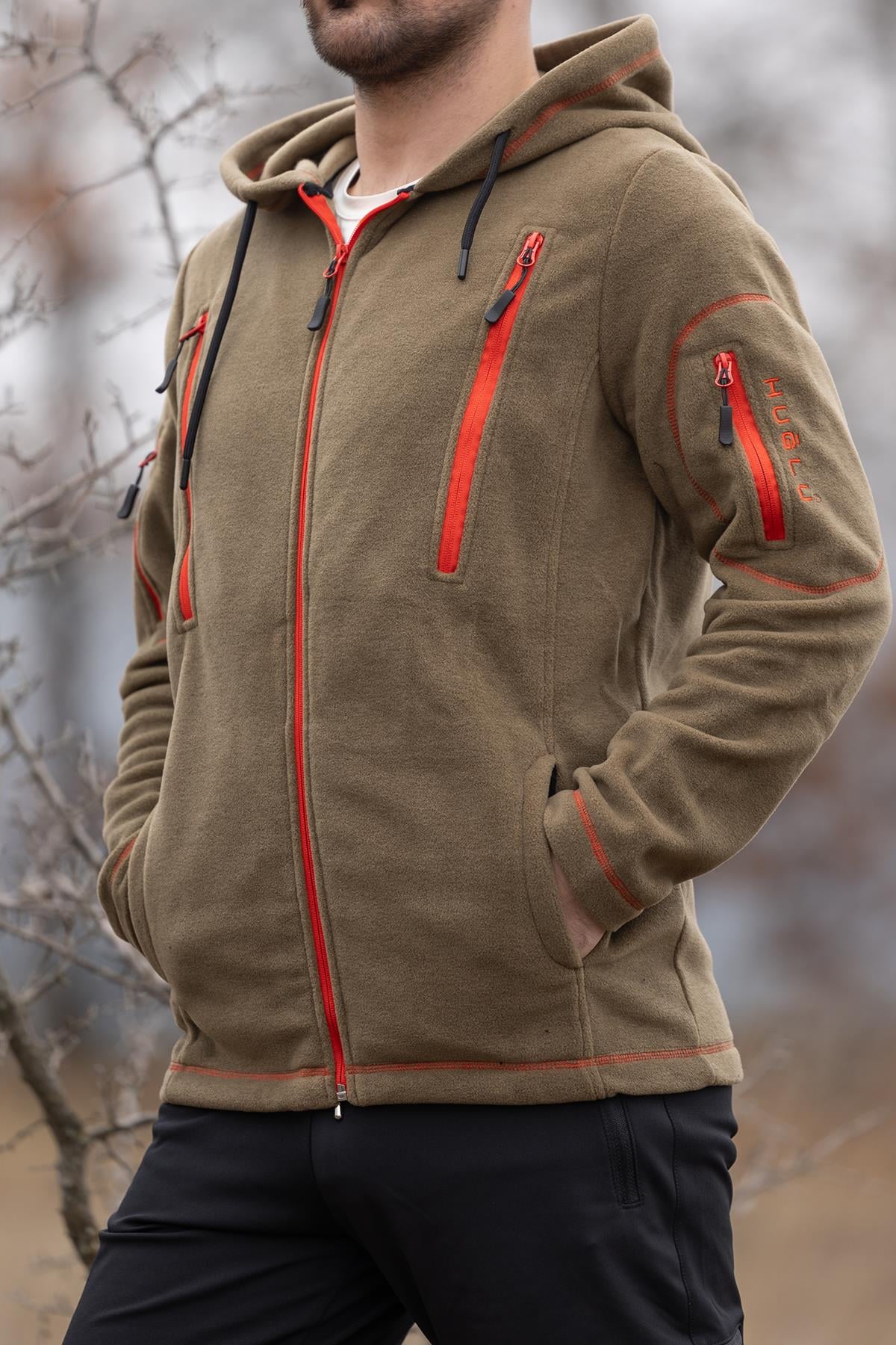 hugluoutdoor6 Cepli Haki Polar Hırka