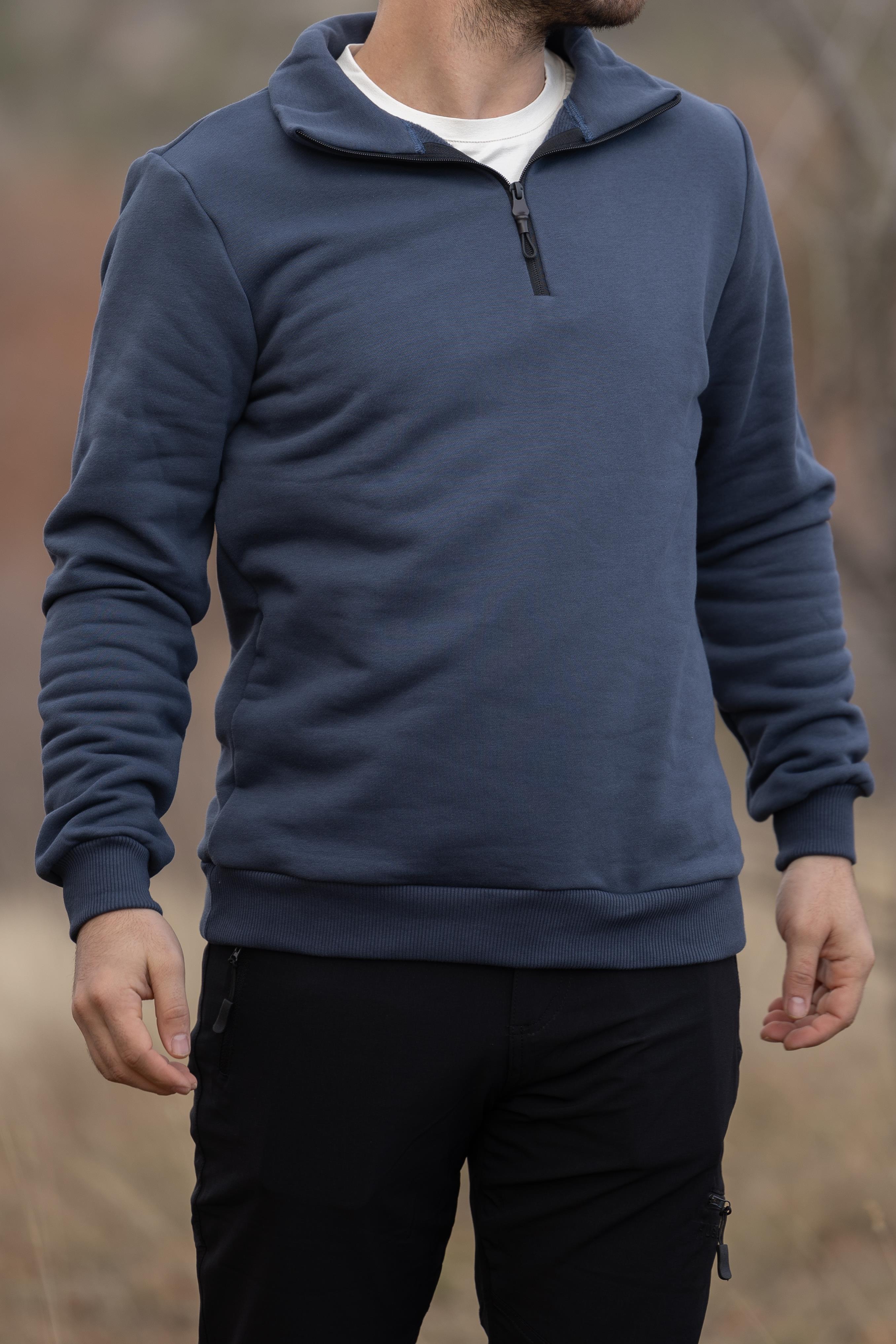 hugluoutdoorMavi Yarım Fermuarlı Sweatshirt