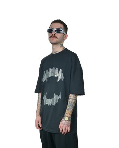 Canine Tooth Taş İşlemeli Oversize Tshirt