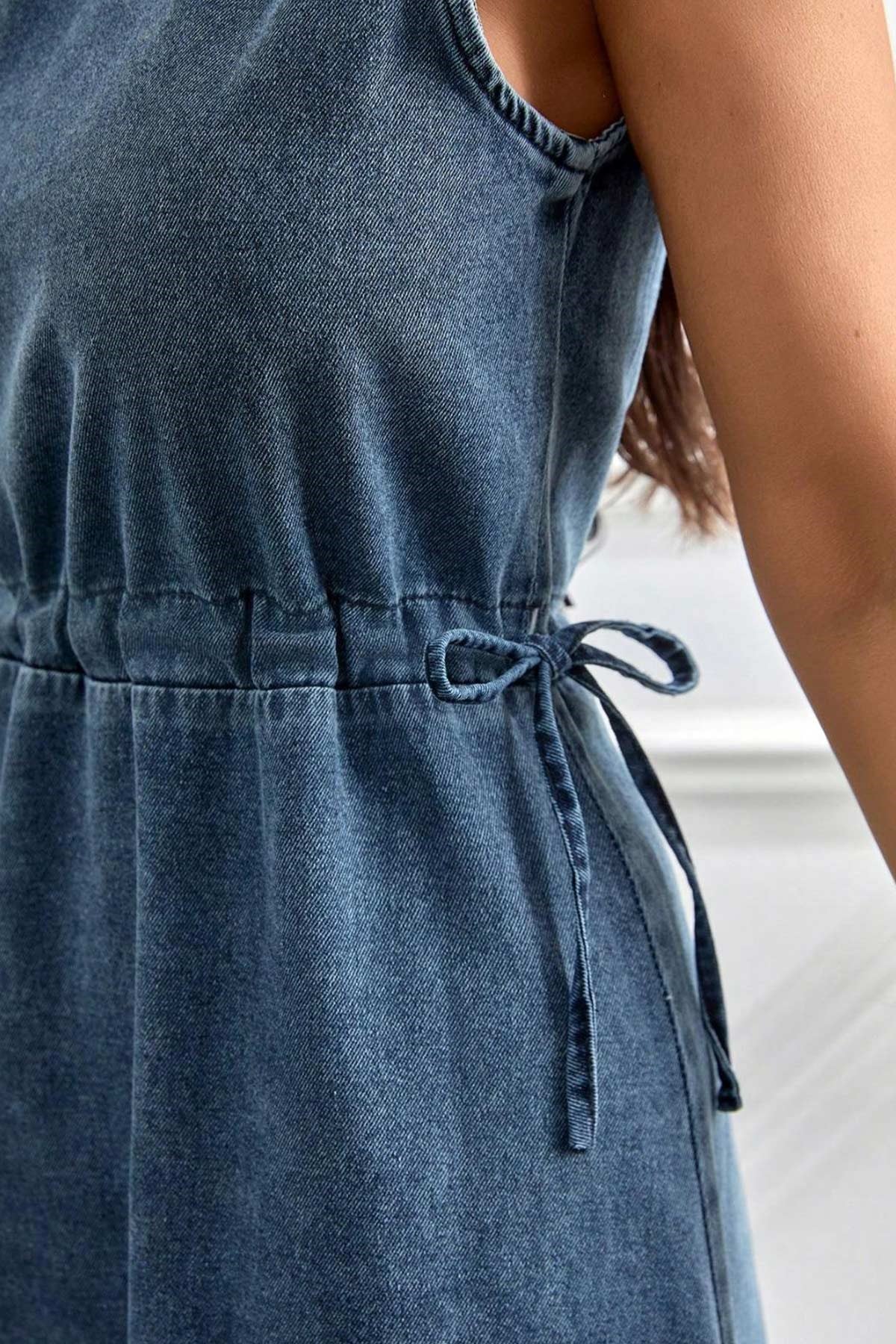 2li Kot Takım Elbise – Kısa Ceketli Denim Tesettür Elbise