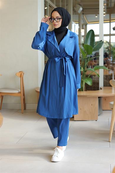 Ay Parça Detaylı Takım İndigo