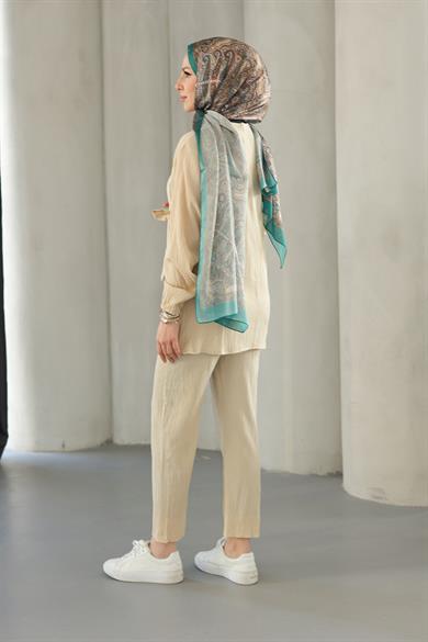 Bağlama Detaylı Takım Bej