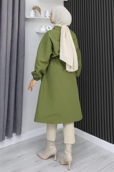 Gizli Patlı  Trençkot  Haki 4430