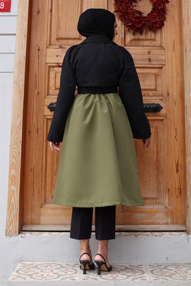 Kolu Garnili  Trençkot  Haki 4435