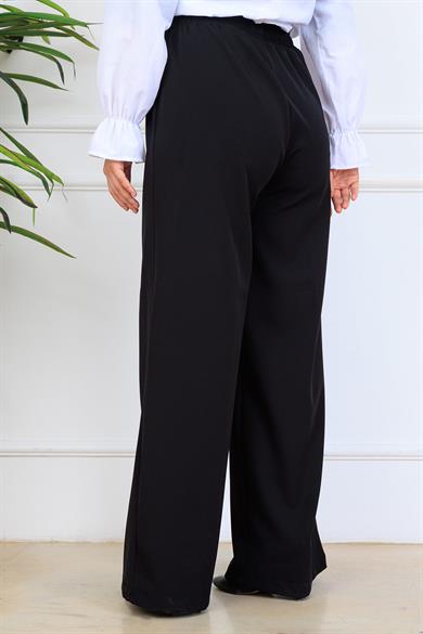 Önü Dikiş Detaylı Dabıl Pantolon Siyah