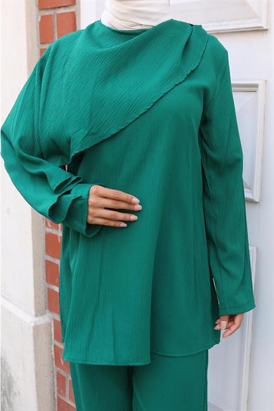 Pelerin Detaylı Takım Yeşil