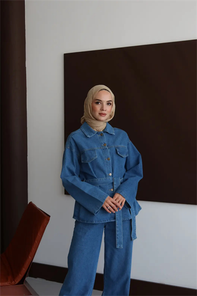 Premium Kot Takım Açık Mavi