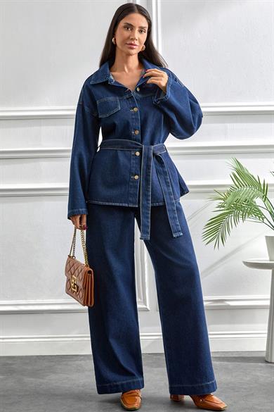 Premium Kot Takım Koyu Mavi