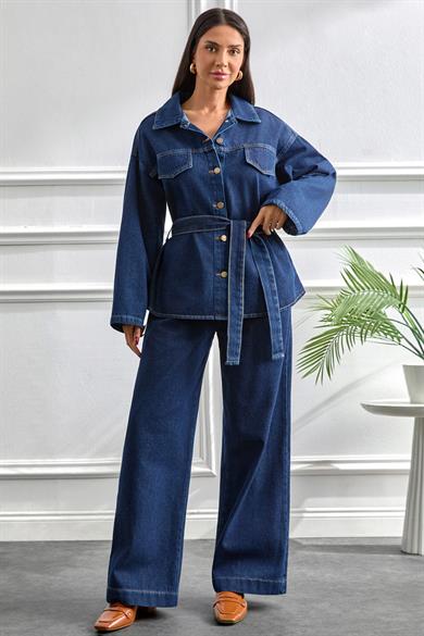 Premium Kot Takım Koyu Mavi