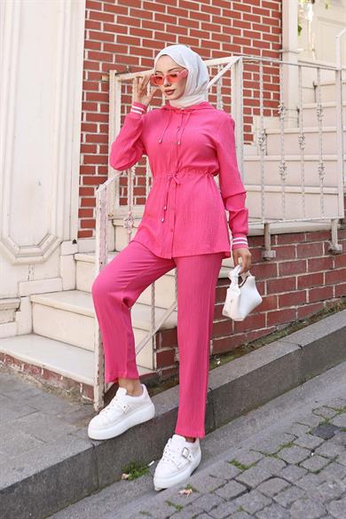 Ribana Detaylı Takım Fuşya