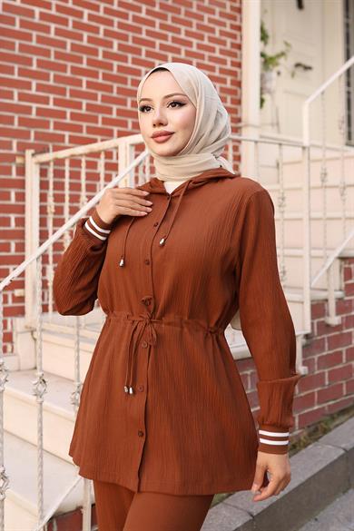 Ribana Detaylı Takım Kahverengi