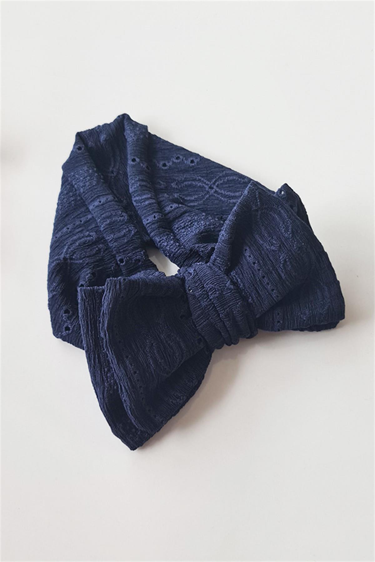 Lacivert Renkli Fisto Bebek XXL Fiyonk Bandana