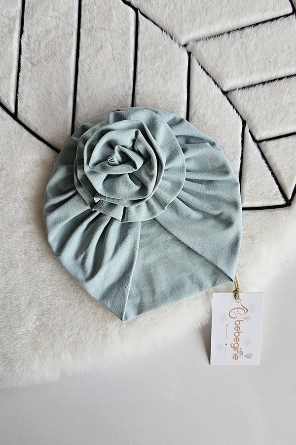 Mint Renkli Çiçek Bone