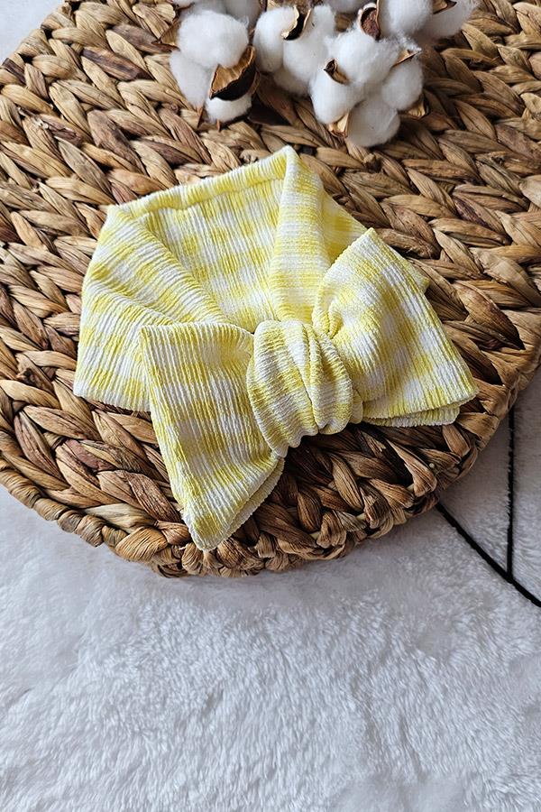 Sarı Kareli Bürümcük Bebek XXL Fiyonk Bandana