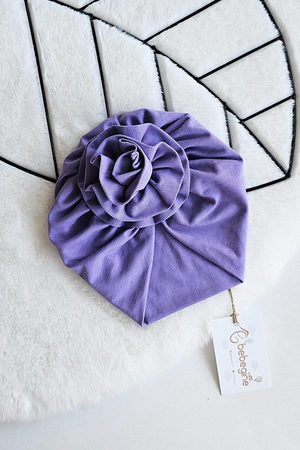 Yeni Eflatun Rengi Bebek Çiçek Bone