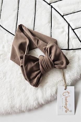 Açık Kahve Renkli XXL Fiyonk Penye Bandana