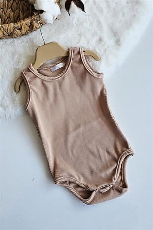 Camel Renkli Ribana Uniseks Çıtçıtlı Body