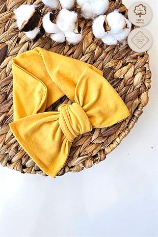 Hardal Renkli XXL Fiyonk Penye Bandana