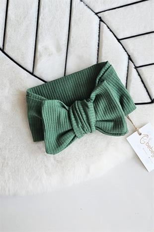Yeşil Renkli Fitilli XXL Fiyonk Bandana