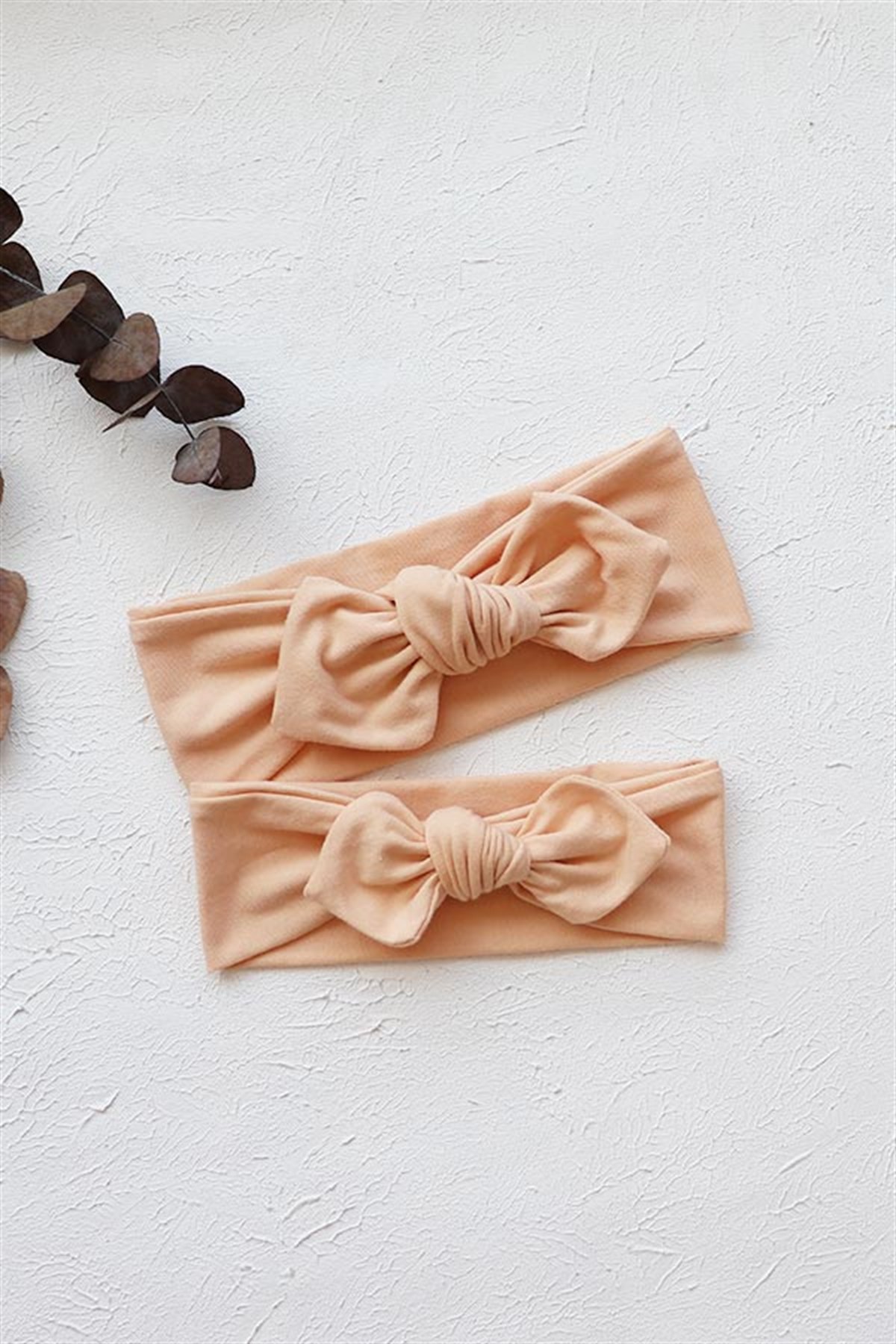 Açık Bal Köpüğü Renk Anne-Bebek Tavşan Kulak Bandana