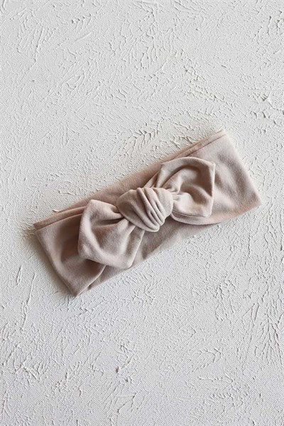 Açık Bej Renkli Bebek Tavşan Kulak Bandana