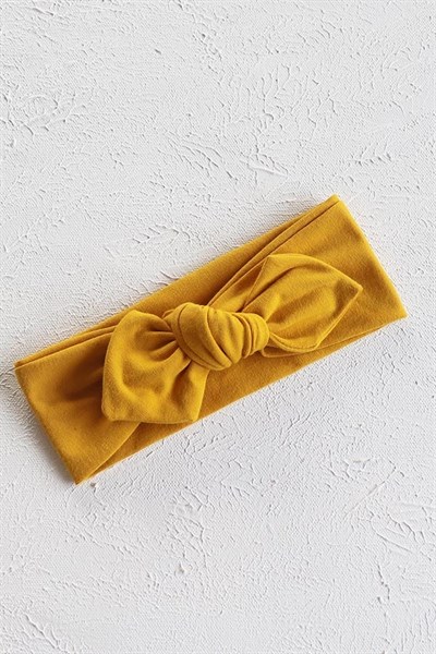 Açık Hardal Renkli Bebek Tavşan Kulak Bandana
