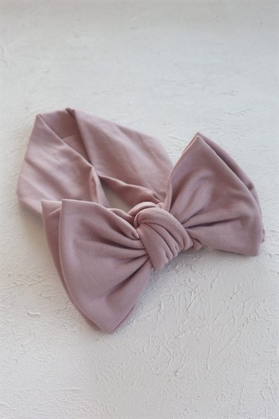 Açık Leylak Renkli Fiyonk Penye Bandana
