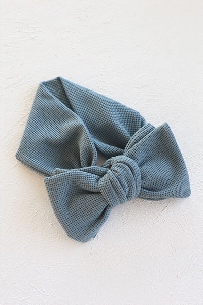 Açık Mavi Renkli Waffle Fiyonk Bandana
