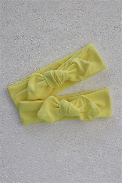 Açık Sarı Renkli Bebek Tavşan Kulak Bandana