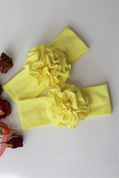 Açık Sarı Renkli Çiçek Bandana