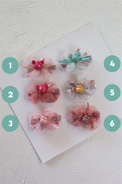 Ayıcık Figürlü Tül Klips Toka