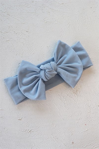 Bebe Mavi Renkli Düğüm Fiyonk Bandana